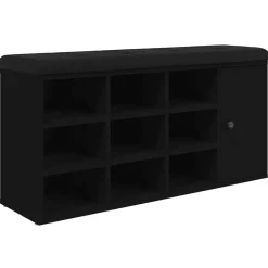 vidaXL Skobänk svart 102x32x50 cm konstruerat trä