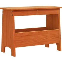 vidaXL Skobänk vaxbrun 60x28x45 cm massiv furu