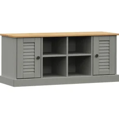 vidaXL Skobänk VIGO 106x35x45 cm massiv furu Grå