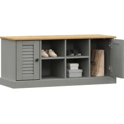 vidaXL Skobänk VIGO 106x35x45 cm massiv furu Grå