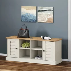 Sale vidaXL Skobänk VIGO 106x35x45 cm massiv furu Vit
