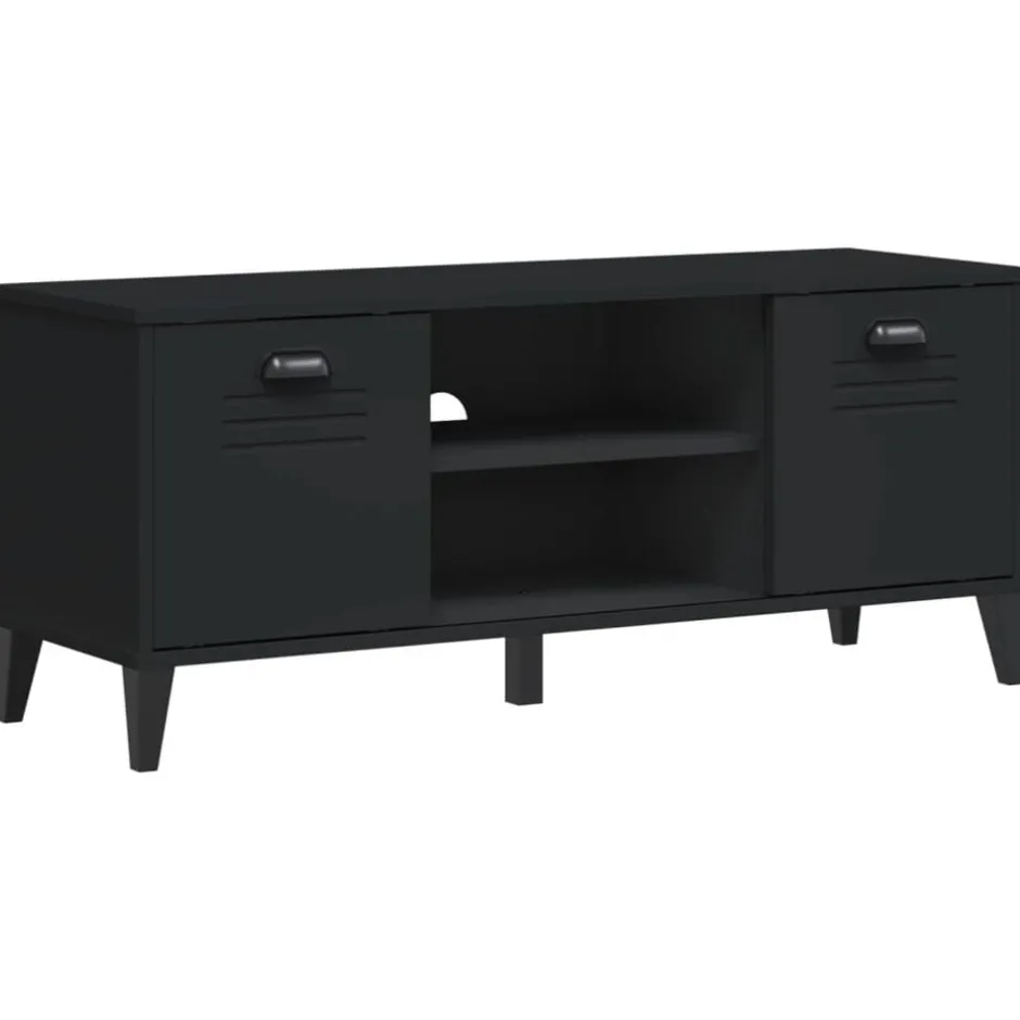 New vidaXL Skobänk VIKEN 106x35x45 cm konstruerat trä Svart
