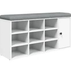 Best vidaXL Skobänk 102x32x50 cm konstruerat trä Vit