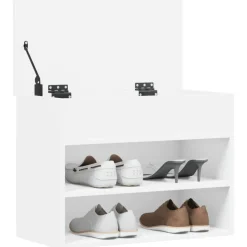 Outlet vidaXL Skobänk 60x30x45 cm konstruerat trä Vit