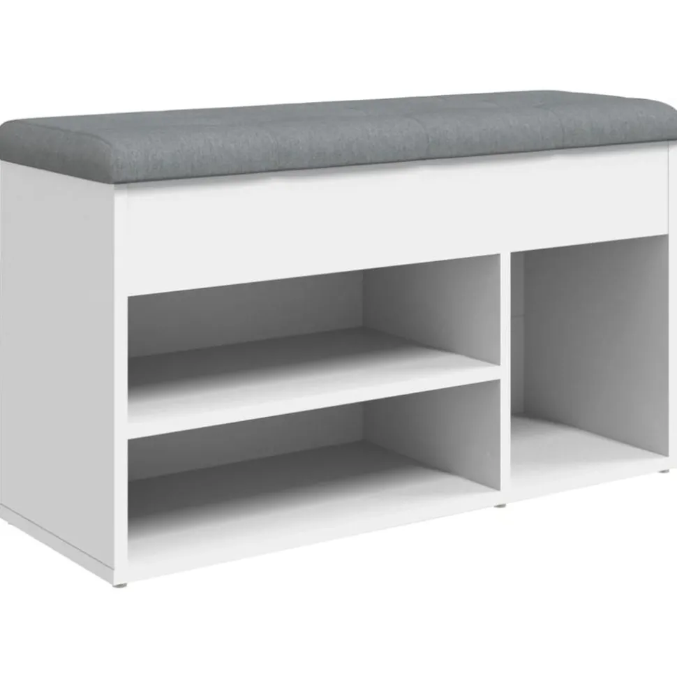 vidaXL Skobänk vit 82x32x45,5 cm konstruerat trä