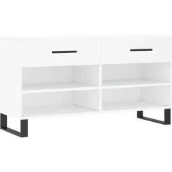 New vidaXL Skobänk 102x35x55 cm konstruerat trä Vit