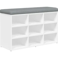 Outlet vidaXL Skobänk 82x32x50 cm konstruerat trä Vit