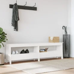 Sale vidaXL Skobänk 160x28x45 cm massiv furu Vit