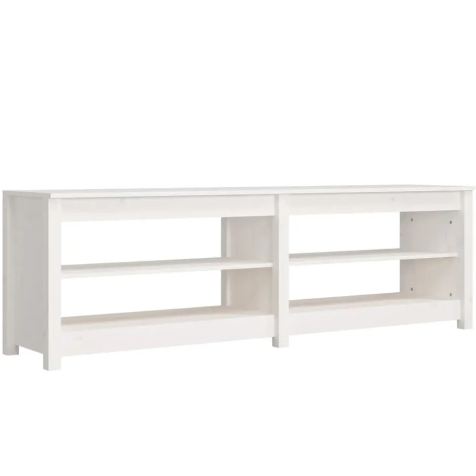 Best vidaXL Skobänk 160x36,5x50 cm massiv furu Vit