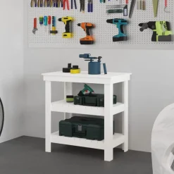 Best vidaXL Skobänk 78,5x50x80 cm massiv furu Vit