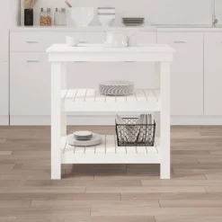 Best vidaXL Skobänk 78,5x50x80 cm massiv furu Vit