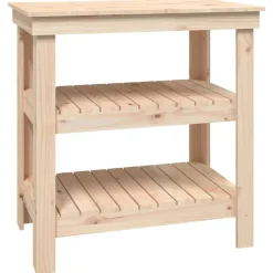 Clearance vidaXL Skobänk 78,5x50x80 cm massiv furu Naturfärg