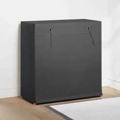 Best vidaXL Skoförvaring med överdrag 79x40x80 cm tyg Grå