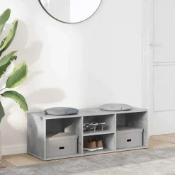 Clearance vidaXL Skoförvaringsbänk 105x35x35 cm konstruerat trä Betonggrå
