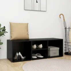 vidaXL Skoförvaringsbänk 105x35x35 cm konstruerat trä Svart