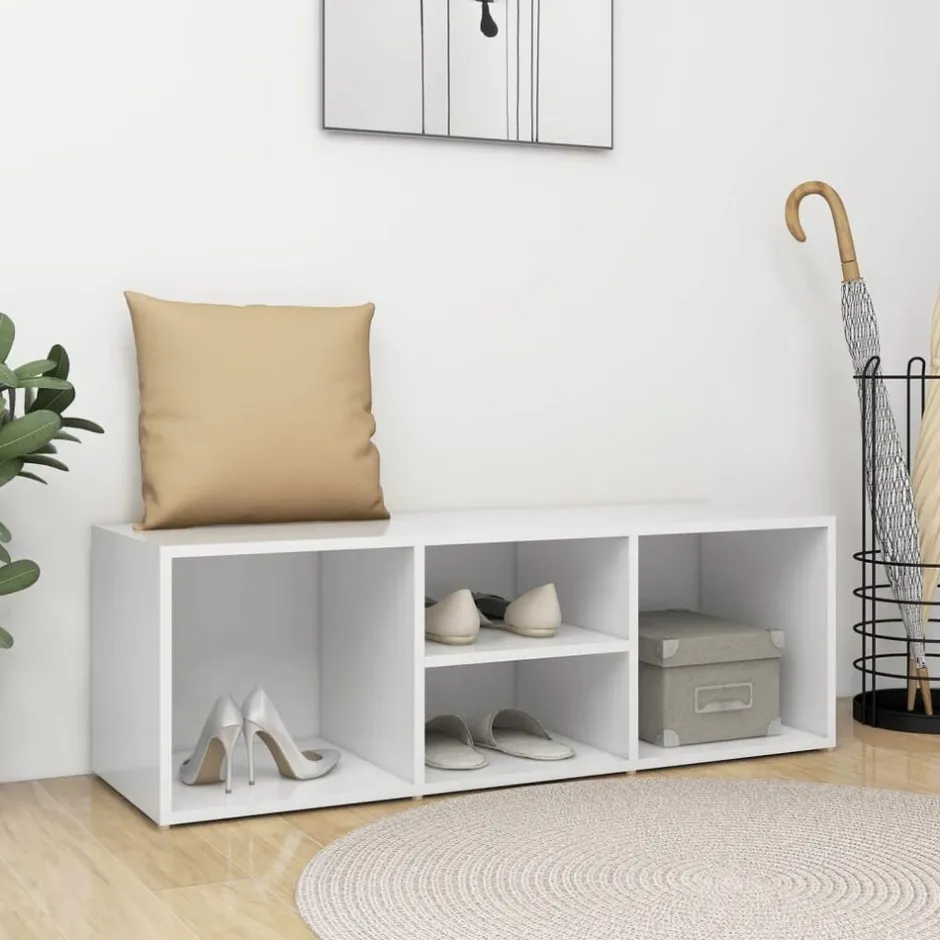 Sale vidaXL Skoförvaringsbänk 105x35x35 cm konstruerat trä Vit