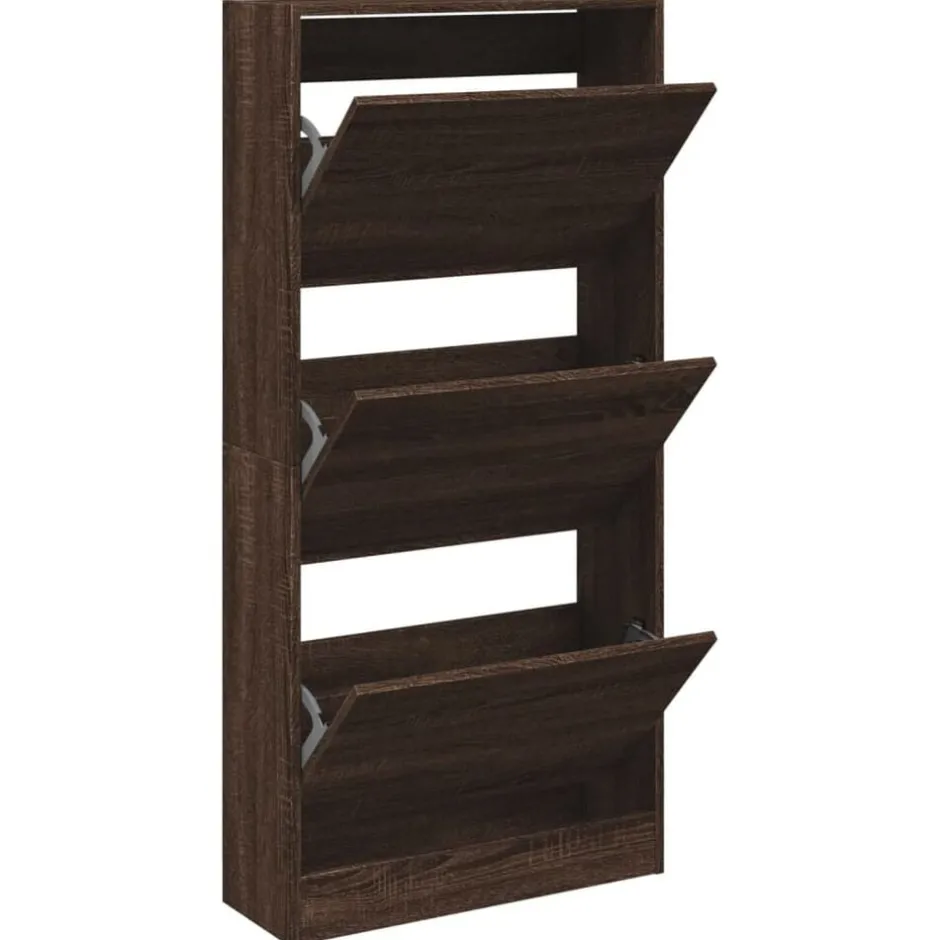 Best vidaXL Skohylla 60x21x125,5 cm konstruerat trä brun ek