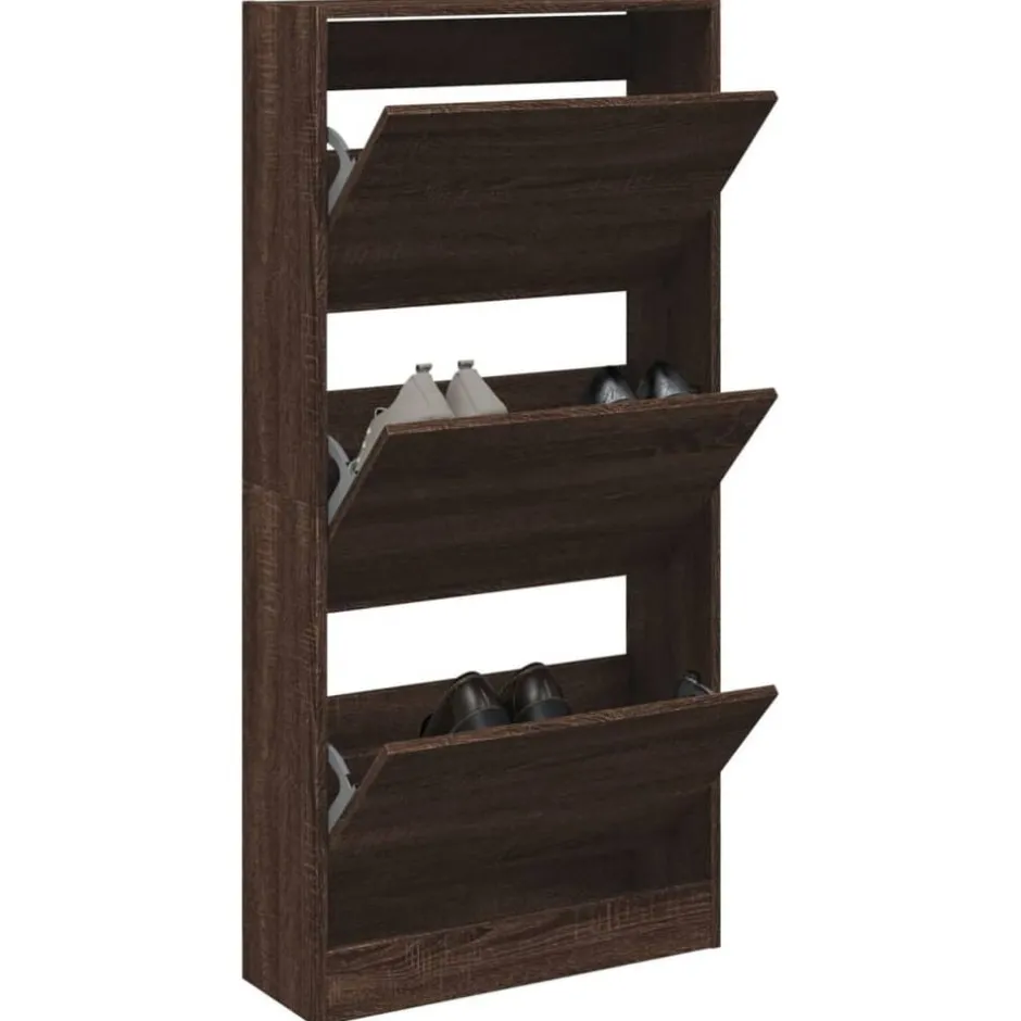Best vidaXL Skohylla 60x21x125,5 cm konstruerat trä brun ek