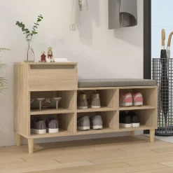 vidaXL Skohylla sonoma-ek 102x36x60 cm konstruerat trä Sonoma ek