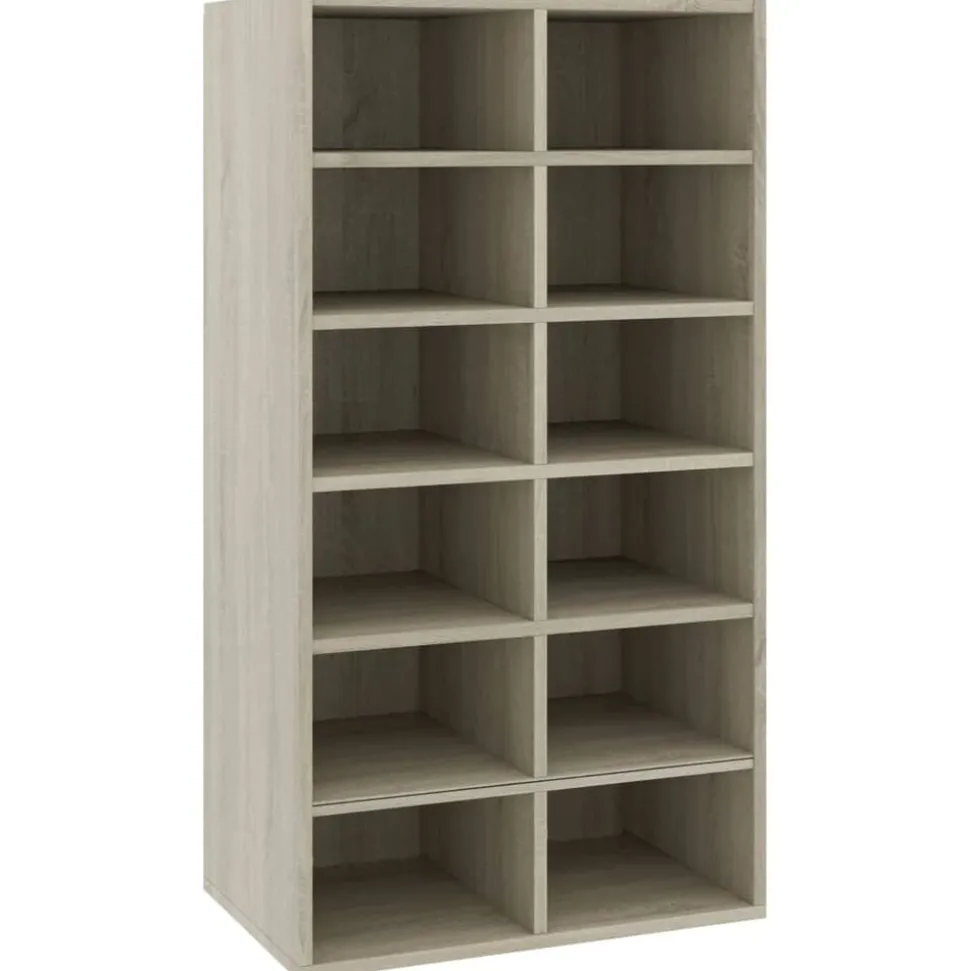 vidaXL Skohylla sonoma-ek 54x34x100,5 cm konstruerat trä
