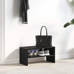 vidaXL Skohylla stapelbar svart ek 60x30x30,5 cm