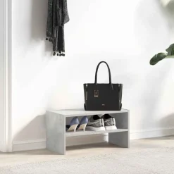 vidaXL Skohylla stapelbar betonggrå 60x30x30,5 cm