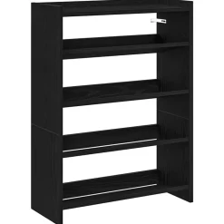 vidaXL Skohylla svart 60x25x81 cm konstruerat trä