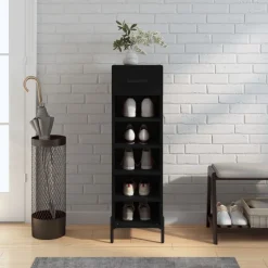 vidaXL Skohylla 30x35x105 cm konstruerat trä Svart