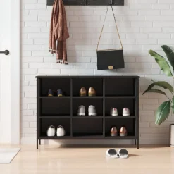 vidaXL Skohylla svart 102x36x60 cm konstruerat trä