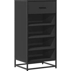 vidaXL Skohylla svart 48x38x97,5 cm konstruerat trä
