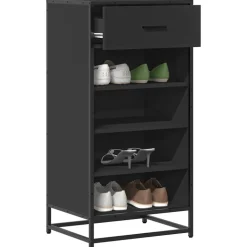 vidaXL Skohylla svart 48x38x97,5 cm konstruerat trä