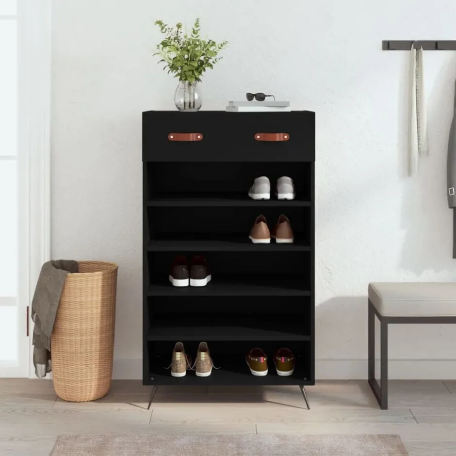 Sale vidaXL Skohylla 60x35x105 cm konstruerat trä Svart