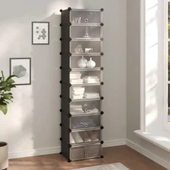 vidaXL Skohylla svart 44x32x174 cm PP