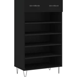 vidaXL Skohylla svart 60x35x105 cm konstruerat trä