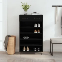 vidaXL Skohylla svart 60x35x105 cm konstruerat trä