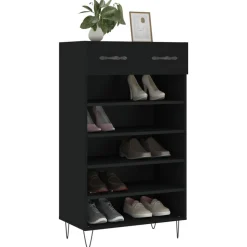 vidaXL Skohylla svart 60x35x105 cm konstruerat trä