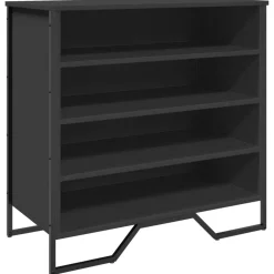 Outlet vidaXL Skohylla 80x38x78 cm konstruerat trä Svart