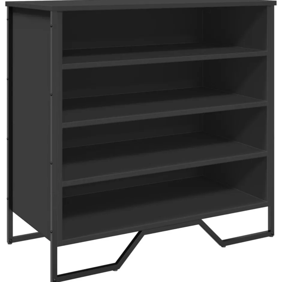 Outlet vidaXL Skohylla 80x38x78 cm konstruerat trä Svart