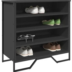 Outlet vidaXL Skohylla 80x38x78 cm konstruerat trä Svart