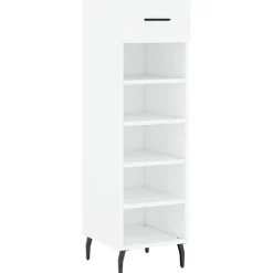 vidaXL Skohylla vit 30x35x105 cm konstruerat trä