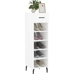 vidaXL Skohylla vit 30x35x105 cm konstruerat trä