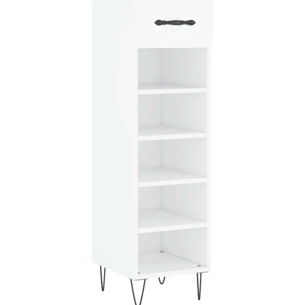 vidaXL Skohylla vit 30x35x105 cm konstruerat trä