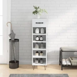 vidaXL Skohylla vit 30x35x105 cm konstruerat trä