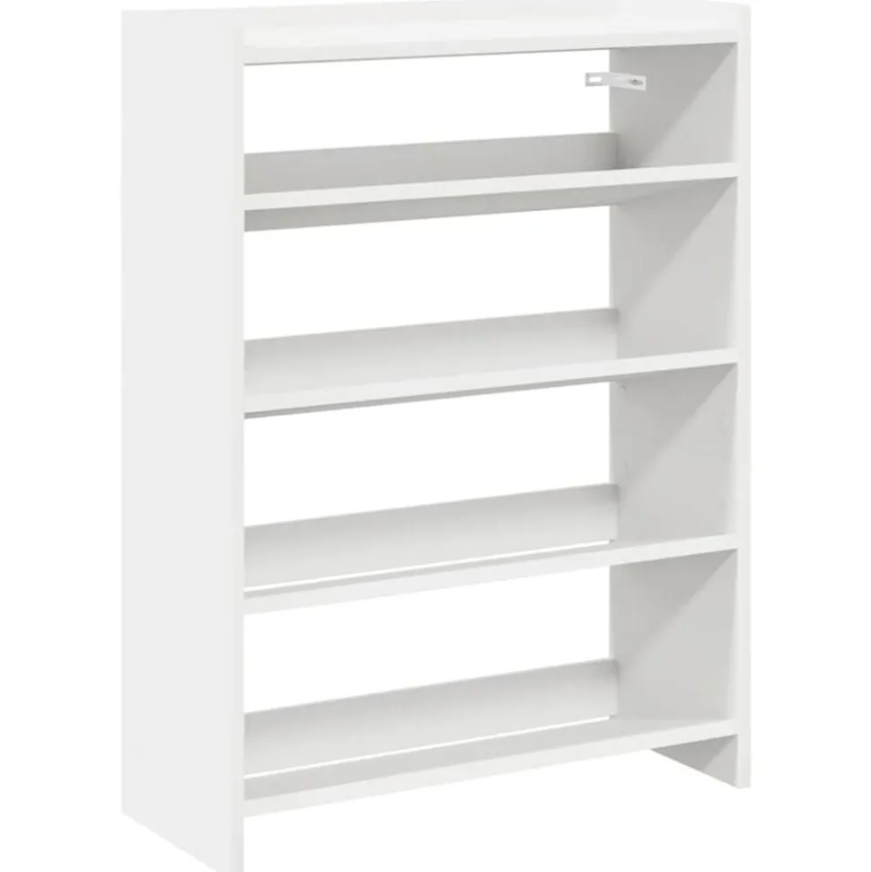 vidaXL Skohylla vit 60x25x81 cm konstruerat trä