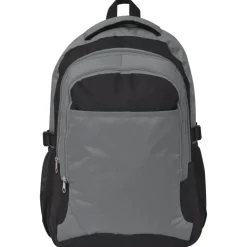 vidaXL Skolryggsäck 40 L svart och grå
