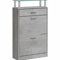 Outlet vidaXL Skoskåp 63x24x104 cm konstruerat trä Betonggrå