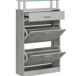 Outlet vidaXL Skoskåp 63x24x104 cm konstruerat trä Betonggrå