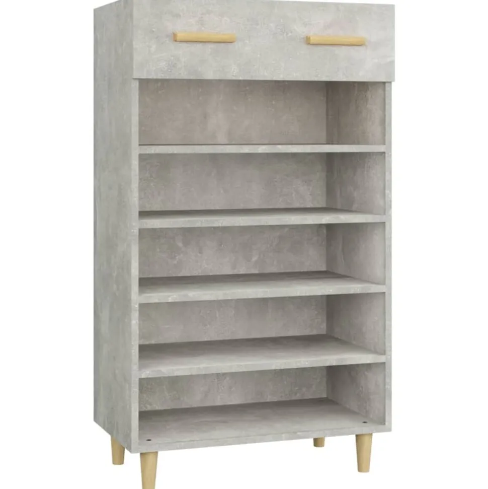 vidaXL Skoskåp betonggrå 60x35x105 cm konstruerat trä