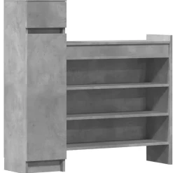 Hot vidaXL Skoskåp 100,5x28x100 cm konstruerat trä Betonggrå