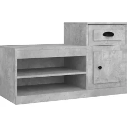 vidaXL Skoskåp betonggrå 100x42x60 cm konstruerat trä
